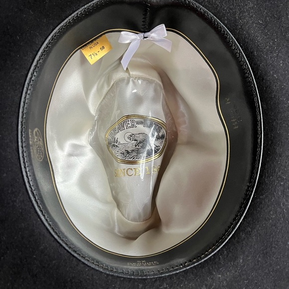 Vintage Custom Handcrafted 5X Beaver Hat Black Size 7-1/4 - Picture 10 of 16